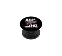 Real Men Play Cribbage Loves Juego de Cartas Cuna Jugadores Cribbage PopSockets PopGrip Adhesivo
