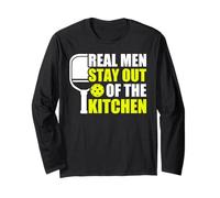 Real men sty out of the kitchen divertido jugador de pickleball Manga Larga
