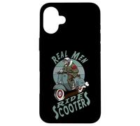 Real Men Tough Guys, Ride Scooters. Estilo Retro de Patinete Carcasa para iPhone 16 Plus