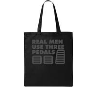Real Men Use - Bolsa de algodón ecológico natural con tres pedales, transmisión manual, color negro, Black, Talla única