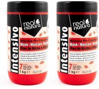Real Natura - Máscara Capilar Sin Sal Pro-Crecimiento - Fortalece y Nutre - Hidrata Profundamente - Reduce Caída - Para Todo Tipo de Cabello - 1kg (Paquete de 2)