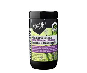 Real Natura - Máscara Sin Sal Pro-Resgate - Reparación Intensiva - Nutrición con Spirulina y Chlorella - Uso Versátil - Hidratación Profunda - 1000 ml