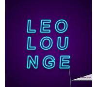 Real Neon Led Tubes Leo Lounge - Letrero personalizado hecho a mano para decoración de pared, PVC, 14 x 17 pulgadas