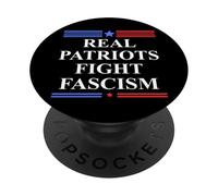 Real Patriots Fight Fascism Resist No Kings Defend Democracy PopSockets PopGrip Adhesivo