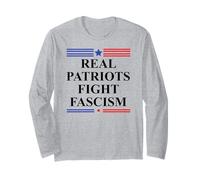 Real Patriots Fight Fascism Resist No Kings US Pro Democracy Manga Larga