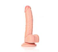 Real Rock - Curved Realistic Dildo & Balls with Suction Cup 7 inches - Skin