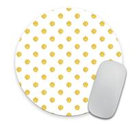 Real Rubber Gold Polka Dots Printing Pattern Round Mouse Pad - Gold Foil Mouse Pad - Custom Color Personalized - Computer or Office Work Station Decor
