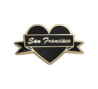 Real Sic I Love San Francisco - Negro y Dorado esmaltado Pin - San Francisco Souvenir Pin