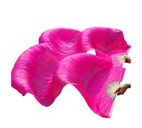 Real Silk Fabric Fans,1 Pair Handmade Women Belly Dancing, 180 * 90cm Long Perfect for Dance(Color 03,150x90cm Real Silk)