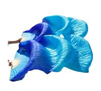 Real Silk Fabric Fans,1 Pair Handmade Women Belly Dancing, 180 * 90cm Long Perfect for Dance(Color 09,180x90cm Real Silk)