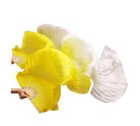 Real Silk Fabric Fans,1 Pair Handmade Women Belly Dancing, 180 * 90cm Long Perfect for Dance(Color 13,150x90cm Real Silk)