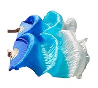 Real Silk Fabric Fans,1 Pair Handmade Women Belly Dancing, 180 * 90cm Long Perfect for Dance(Color 20,230x90cm Real Silk)