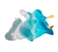 Real Silk Fabric Fans,1 Pair Handmade Women Belly Dancing, 180 * 90cm Long Perfect for Dance(Color 21,230x90cm Real Silk)