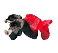 Real Silk Fabric Fans,1 Pair Handmade Women Belly Dancing, 180 * 90cm Long Perfect for Dance(Color 27,230x90cm Real Silk)