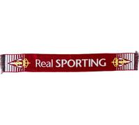Real Sporting De Gijon | Bufanda Franjas Escudo | Rojo | Unisex