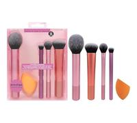 Real Techniques Everyday Essentials + kit de esponja de maquillaje para base, rubor, bronceador, sombra de ojos, polvo, herramientas sintéticas, libres de crueldad animal y licuadora para un aspecto