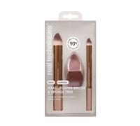 Real Techniques Set Esponja y Brochas Makeupsaver – Para líquidos/crema sin látex ni crueldad, 3 pz