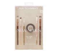 REAL TECHNIQUES New Nudes Daily Swipe Eye Kit, Makeup Brushes For Eyeshadow, Liner, & Brows, Makeup Tape, For Natural Or Smokey Makeup Look, Synthetic Bristles, Cruelty-Free & Vegan, 7 Piece Set