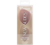 Real Techniques New Nudes Real Reveal Sponge Duo, Makeup Blending Sponges For Foundation, For Dewy Or Matte Makeup, Offers Light, Medium, Or Full Coverage, Latex-Free Foam, 2 Piece Set