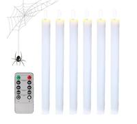 Real Wax Flameless Taper Candles, Flameless Taper Candles, Dripless Flameless Candle, 8.8 Inch Flameless Candle, Led Candle Stick, Flameless Candles With 10-key Remote Timer for Christmas Decoration