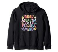 Real Wealth Is A Peaceful Mind Peace Money Truth |- Sudadera con Capucha