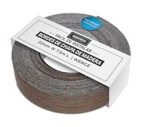 Real Wengué de 22mm Hierro Sobre Franja de Borde - Rollo de 7,5m - Pre-Pegado Cinta de Chapa de Madera para Aplicación de Bricolaje - Cubrirá el Borde de un Panel Estándar de MDF