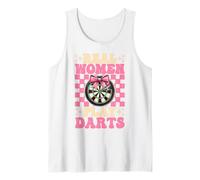 Real Women Play Dardos Diana Dardos Chica Mamá Coqueta Bow Camiseta sin Mangas