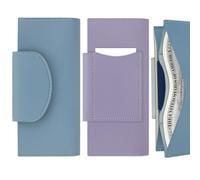 Realand Paquete de 2 carteras de 2 ranuras para efectivo, organizador de dinero y tarjetero de crédito, cartera de cuero sintético para mujeres y hombres, presupuesto de cheques de efectivo, Azul y