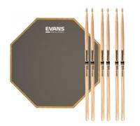 RealFeel Evans Apprentice Pad & Promark 7A Wood Tip Sticks 7