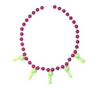 realGOOS Collar para mujer con guisantes fluorescentes y perlas rosas, broma, broma, despedida de soltera, para adultos