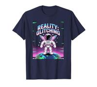 Realidad GLITCHING Existencial Retro Espacio Persona Camiseta