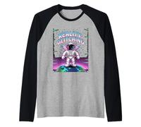 Realidad GLITCHING Existencial Retro Espacio Persona Camiseta Manga Raglan