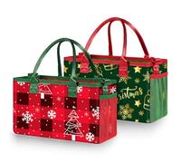 REALIKE Pequeña bolsa de almacenamiento reutilizable con asa, soporte cruzado para regalos de tela de Navidad, regalos de fiesta, bolsa para organizador, almacenamiento y embalaje de juguetes