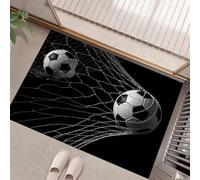 Realismo Movimiento Felpudo Antideslizante - 60 x 90 cmMomento GOL Fútbol Trampa de Tierra Felpudo Exterior e Interior para Entrada Limpia - Fácil de Cuidar - Blanco