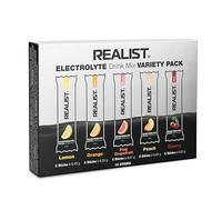 REALIST Electrolitos sin azúcar - Polvo electrolítico con 1390 mg de electrolitos - Potasio y magnesio para equilibrio electrolítico - Deportes, ceto, ayuno (10 palos, paquete de muestra (5 variedades