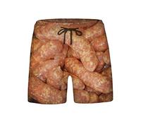 Realista 3D Impreso Verano Pantalones Cortos Playa Bañador Traje de baño, amarillo, 4XL