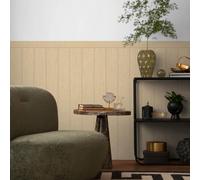 Dado Madera Tablillas Pintado 39803-3 Natural Vinilo de Lujo Panels AS Creation
