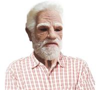realista para hombre viejo, cubierta de látex de Halloween para adultos y hombres, casco ajustable aterrador para fiesta, Navidad, casa embrujada, carnaval