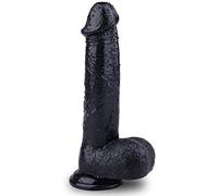 Realista Súper Grueso Grande Dǐldõ Negro Silicona Dǐdlò XL 23 * 4,5 cm con Ventosa Extra Fuerte Dîlos Sêxspìelzeûge Pênis Réplica Gigante Dǐldõs Real Dǒng,Negro