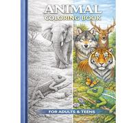 Realistic Animal Coloring Book: 33 Detailed Black and White Illustrations for Relaxation and Stress Relief
