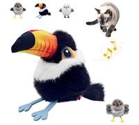 Realistic Bird-Shaped Interactive Cat Toy, Interactive Cat Toy Shaped Like a Realistic Bird, Flying Flapping Bird Cats Toys for Indoor, Rechargeable Touch Activated for All Breeds(Pelican)