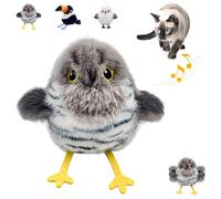 Realistic Bird-Shaped Interactive Cat Toy, Interactive Cat Toy Shaped Like a Realistic Bird, Flying Flapping Bird Cats Toys for Indoor, Rechargeable Touch Activated for All Breeds(Cuckoo)