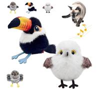 Realistic Bird-Shaped Interactive Cat Toy, Interactive Cat Toy Shaped Like a Realistic Bird, Flying Flapping Bird Cats Toys for Indoor, Rechargeable Touch Activated for All Breeds(Tit+Pelican)