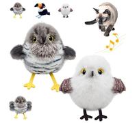 Realistic Bird-Shaped Interactive Cat Toy, Interactive Cat Toy Shaped Like a Realistic Bird, Flying Flapping Bird Cats Toys for Indoor, Rechargeable Touch Activated for All Breeds(Cuckoo+Tit)