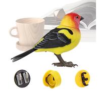 Realistic Birds Toy - Electronic Bird Toy | Talking Parrot Toý | 5.3x3.5 Inch ABS+PC, Chirping Head Rotation Beak Opening, Voice & Light Control, Cute Interactive Bird For Desk Pet, For Family Kids