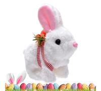Realistic Bunny Plush - Luz electrónica interactiva Conejo Backpack con sonidos caminantes, largo | Educational Easter Plush Toy For Kids And Friends Pet Toy Soft Cuddly Stuffed Animal