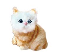 Realistic Cat Robótico - Gatito | Juguete electrónico portátil divertido creativo para niños niñas, interactivo mecánico peludo Kitty Battery Operado Animal Motion Sound Sensor Life-Like Set