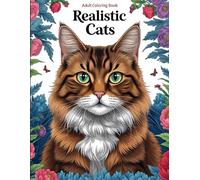 Realistic Cats Coloring Book for Adults: 50 Single-Sided Cat Illustrations for Stress Relief and Relaxation
