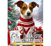 Realistic Christmas Dogs Coloring Book: Grayscale Festive Puppies Coloring Pages Featuring Cozy Winter Scenes, Warm Holiday Moments for Adult Stress Relief
