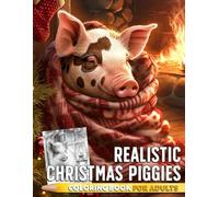 Realistic Christmas Piggies: Winter Piggy Portraits Coloring Book Featuring Cozy Holiday Scenes, Warm Moments for Kids and Adults to Relax & Enjoy